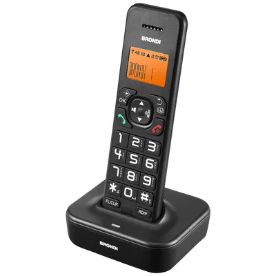 BRONDI Fiksni telefon Bravo Star, Bežični, LED display, Crni