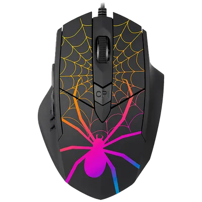 TRACER Optički gaming miš Gamezone Black Widow RGB, 1600 dpi, RGB, USB, Crni