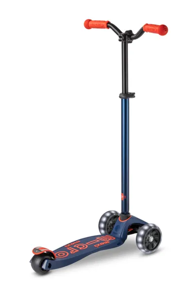 MICRO Maxi Dječiji skuter, Deluxe Pro LED, Teget