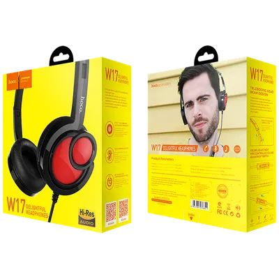 HOCO Slušalice sa mikrofonom W17 Delightful Headphones MIC BK, 3.5mm, 1.5m, Crne