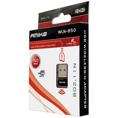 AMIKO Wi-Fi mrežna kartica WLN-850, USB, 2.4 GHz, 150 Mbps