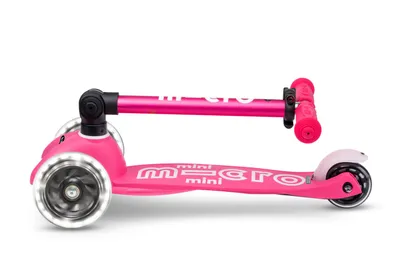 MICRO Mini Dječiji skuter, Deluxe Foldable LED, Roze