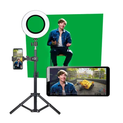 Easypix Photo studio MyStudio Kit, LED svjetlo, Tripod, Mikrofon, Zelena pozadina