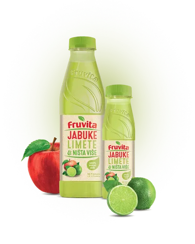 Fruvita Sok Jabuka, limeta i ništa više, 0.33 l
