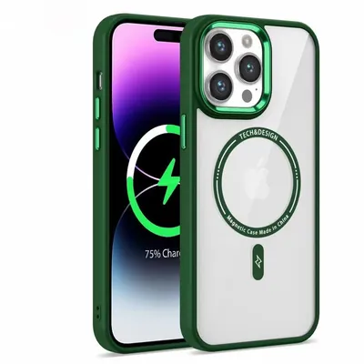 Electro Magsafe maska za iPhone 15, Zelena