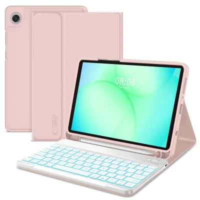 Tech-Protect Maska sa tastaturom za Galaxy Tab A9 / A11 8.7 X110 / X115 / X133 / X135 SC Pen, Roze