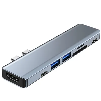 Tech-Protect Adapter 7u1 V5-HUB, Sivi