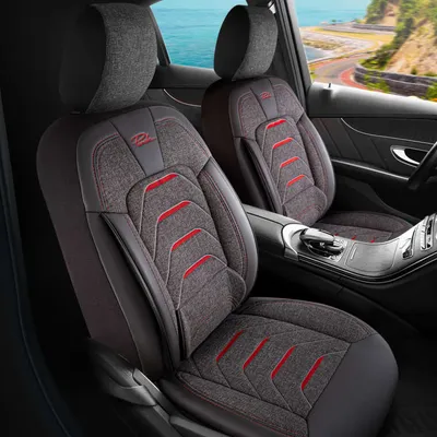 Top Deal Auto presvlaka Bodrum, Sivo-crvena