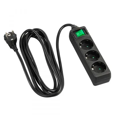 Hama Produžni kabl 3 uticnice sa prekidacem 3m BLK