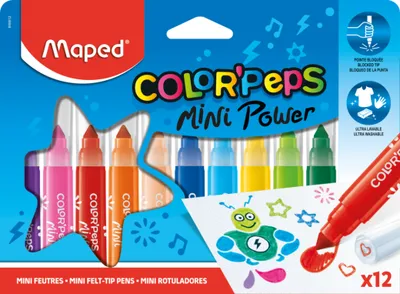 Maped Flomasteri Jumbo Mini Power, 12 komada