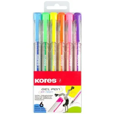 Kores Hemijska olovka Neon, Gel, 6 komada