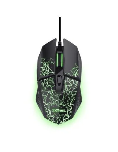 Trust Gejmerski Miš, GXT113 FELOX, LED, žičani, USB-A, 6400 DPI, Crno-zeleni