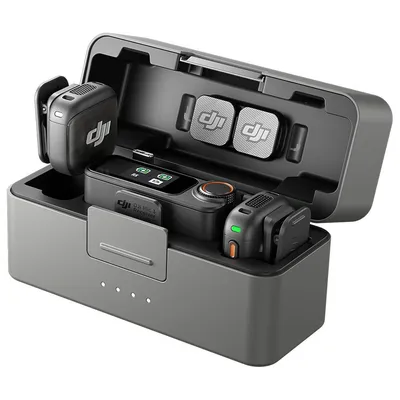 DJI Mikrofon, Mic 3 (2TX + 1RX + CC), prenos zvuka do 250 m, 5.5 h snimanja, 48 kHz 24 bit, OLED zaslon, Crni