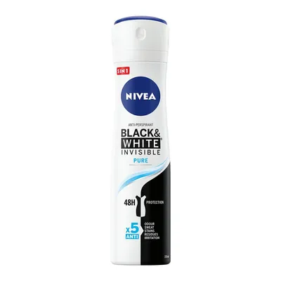 Nivea Ženski dezodorans Black&White Invisible Pure, 150ml