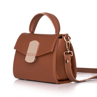 Lovely Bag Eloise - Svijetlo Smeđa Torba, Crni Metal