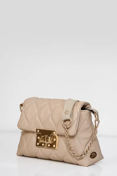 Lovely Bag April - Tamno Bež Torba, Crni Metal