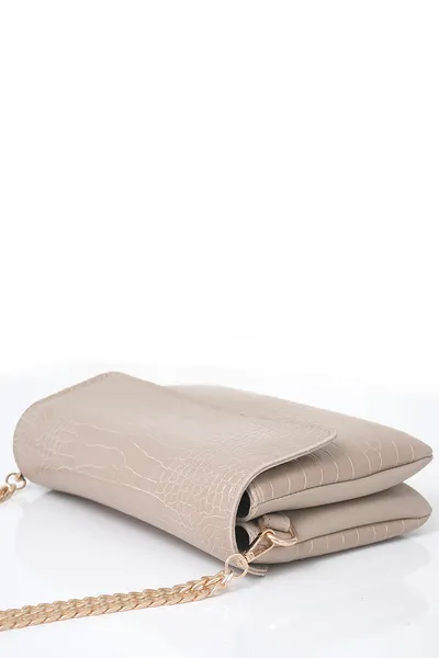 Lovely Bag Letter - Kroko Tamno Bež Torba, Crni Metal