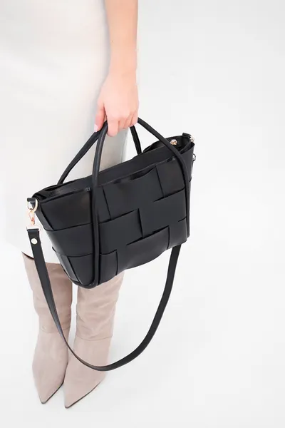 Lovely Bag Gia - Crna Torba, Zlatni Metal