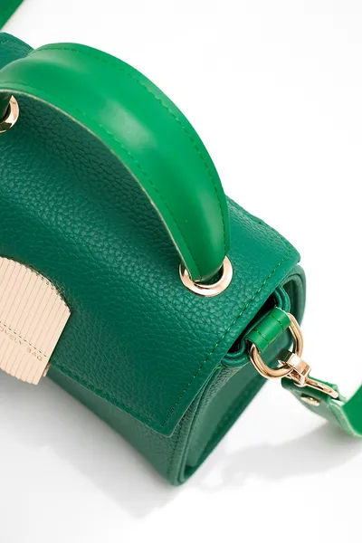 Lovely Bag Eloise - Zelena Torba, Zlatni Metal