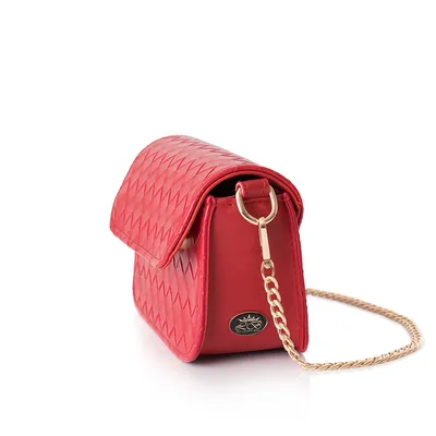 Lovely Bag Pia - Crvena Torba, Zlatni Metal