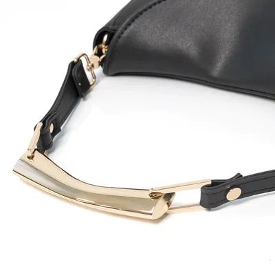Lovely Bag Alina - Crna Torba, Zlatni Metal