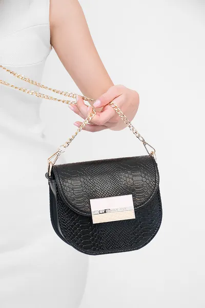 Lovely Bag Lara Crna Torba, Zlatni Metal