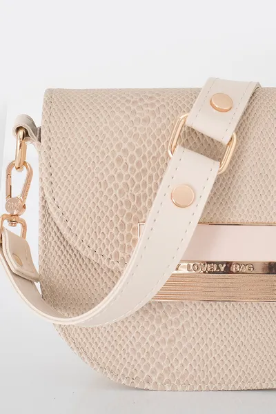 Lovely Bag Lara - Bež Torba, Zlatni Metal