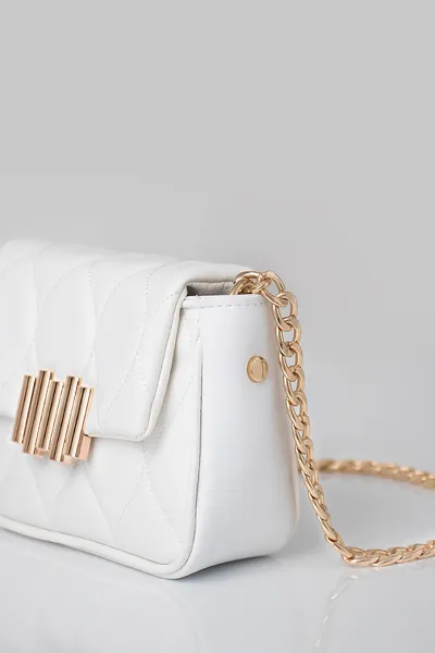 Lovely Bag Jolie - Bijela Torba, Zlatni Metal