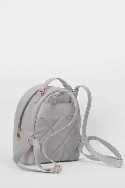 Lovely Bag Lillian - Sivi Ruksak, Srebreni Metal