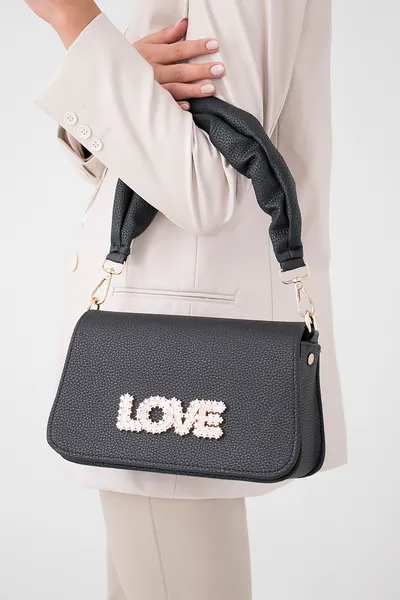 Lovely Bag Elena - Crna Torba, Zlatni Metal