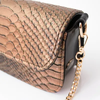 Lovely Bag Pia - Snake Torba, Srebreni Metal