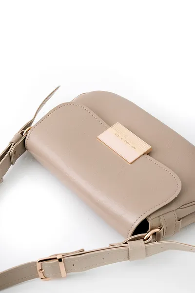 Lovely Bag Alice - Tamno Bež Torba, Zlatni Metal