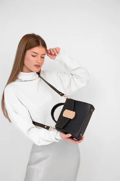 Lovely Bag Eloise - Crna Torba, Zlatni Metal