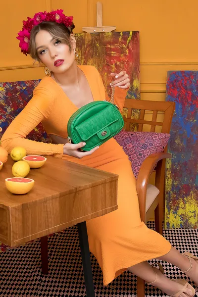 Lovely Bag Joy Zelena Torba, Zlatni Metal