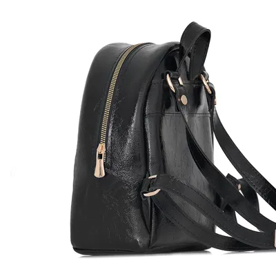 Lovely Bag Eve - Lak Crni Ruksak, Srebreni Metal