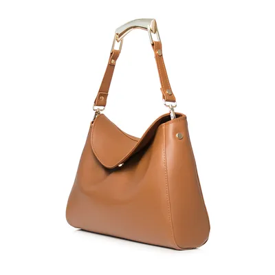 Lovely Bag Alina - Svijetlo Smeđa Torba, Zlatni Metal