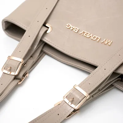 Lovely Bag Bianca - Tamno Bež Torba, Crni Metal