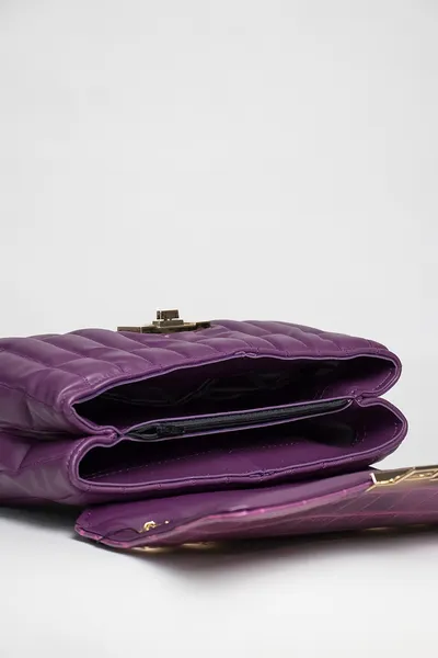 Lovely Bag Paris Baby - Ljubičasta Torba, Crni Metal