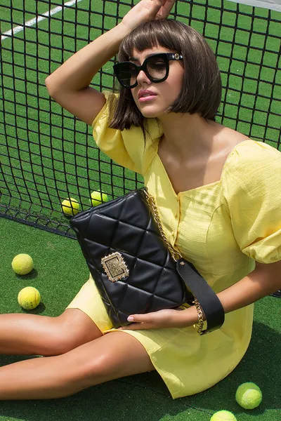 Lovely Bag Diva - Crna Torba,Zlatni Metal