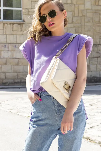 Lovely Bag Diva - Bež Torba, Zlatni Metal