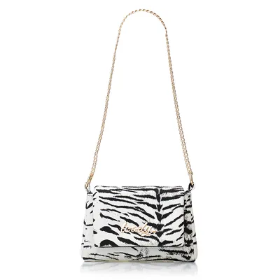 Lovely Bag Diva Girl Lovely - Zebra Crno Bijela Torba, Crni Metal