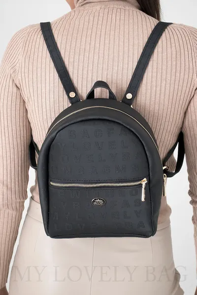 Lovely Bag Eve - Crni Ruksak, Zlatni Metal