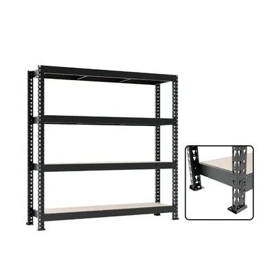 Polica Black frozen za teške terete do 2400 kg Metal/drvo, 180x160x60 cm, Crna