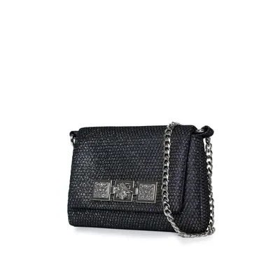 LOVELY BAG Ženska torbica Diva girl elegance, Crna sa srebrnim detaljima