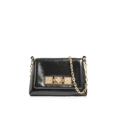 LOVELY BAG Ženska torbica Diva girl elegance, Crna sa zlatnim detaljima