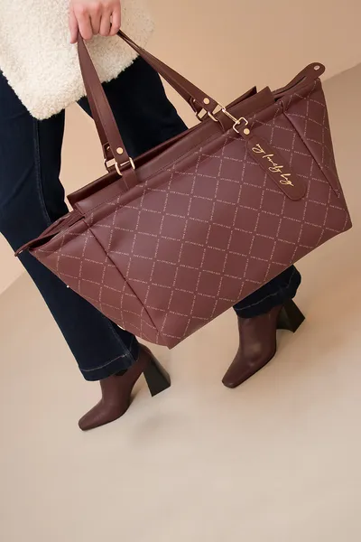 LOVELY BAG Ženska torbica Lola MLB, Bordo sa zlatnim detaljima