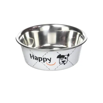 Zdjela od nehrđajućeg čelika za pse Happy, 800 ml, Bijela