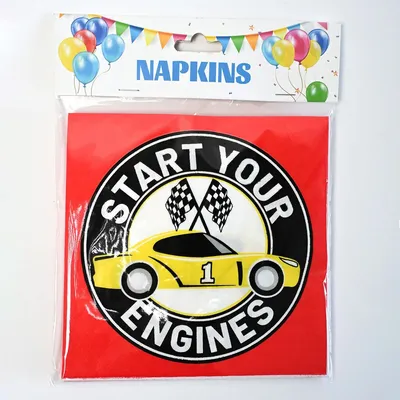 Party Salvete Race Car, 30x33 cm, 12 Komada