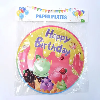 Party Papirni tanjiri Ice Cream, 23 cm, 6 Komada