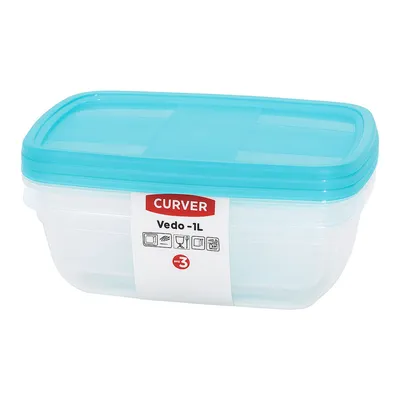 Curver Posuda za hranu set, 3x1 l, Plava